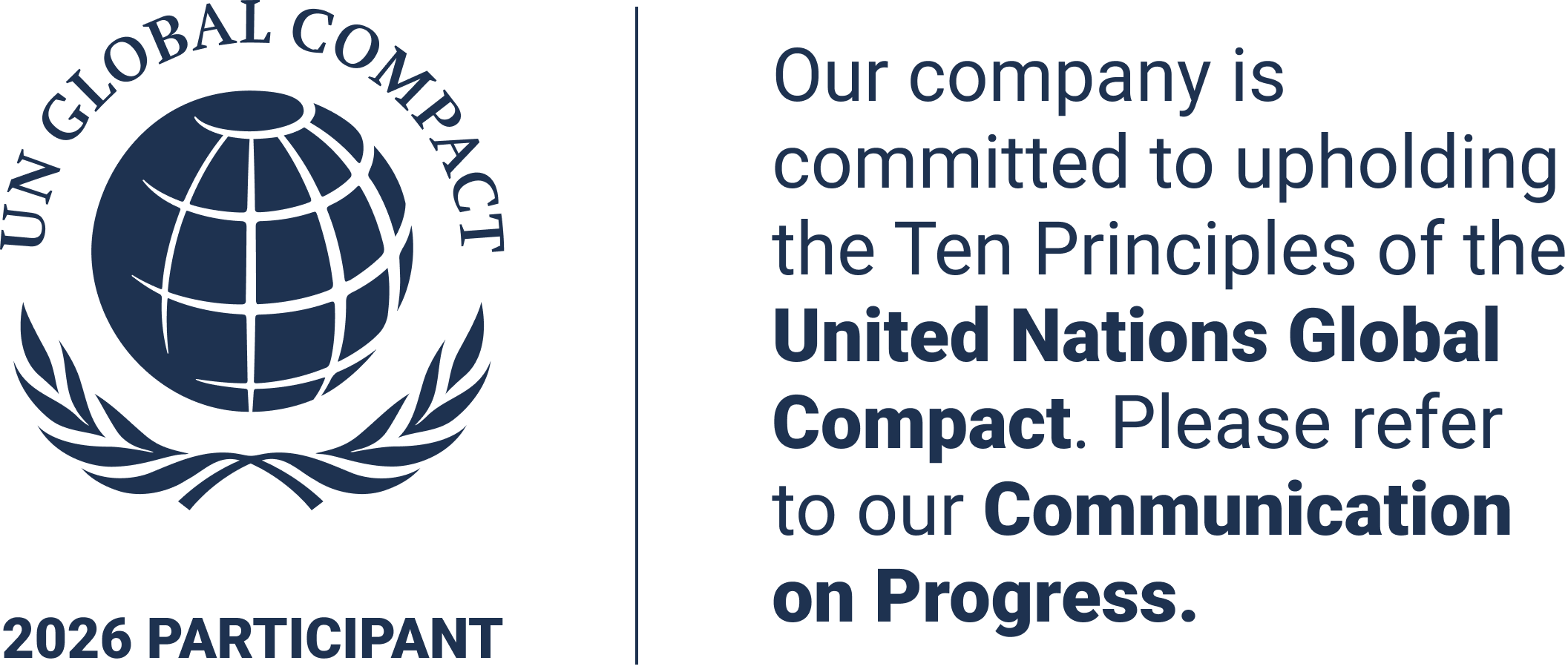 Siamo parte del UN Global Compact dal 2017 Siamo parte del UN Global Compact dal 2017